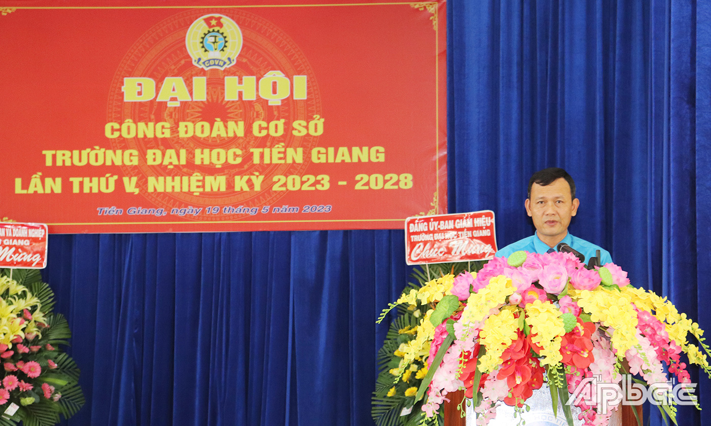 Đồng chí Hoàng Khắc Tinh, Phó Chủ tịch Thường trực Liên đoàn Lao động tỉnh Tiền Giang