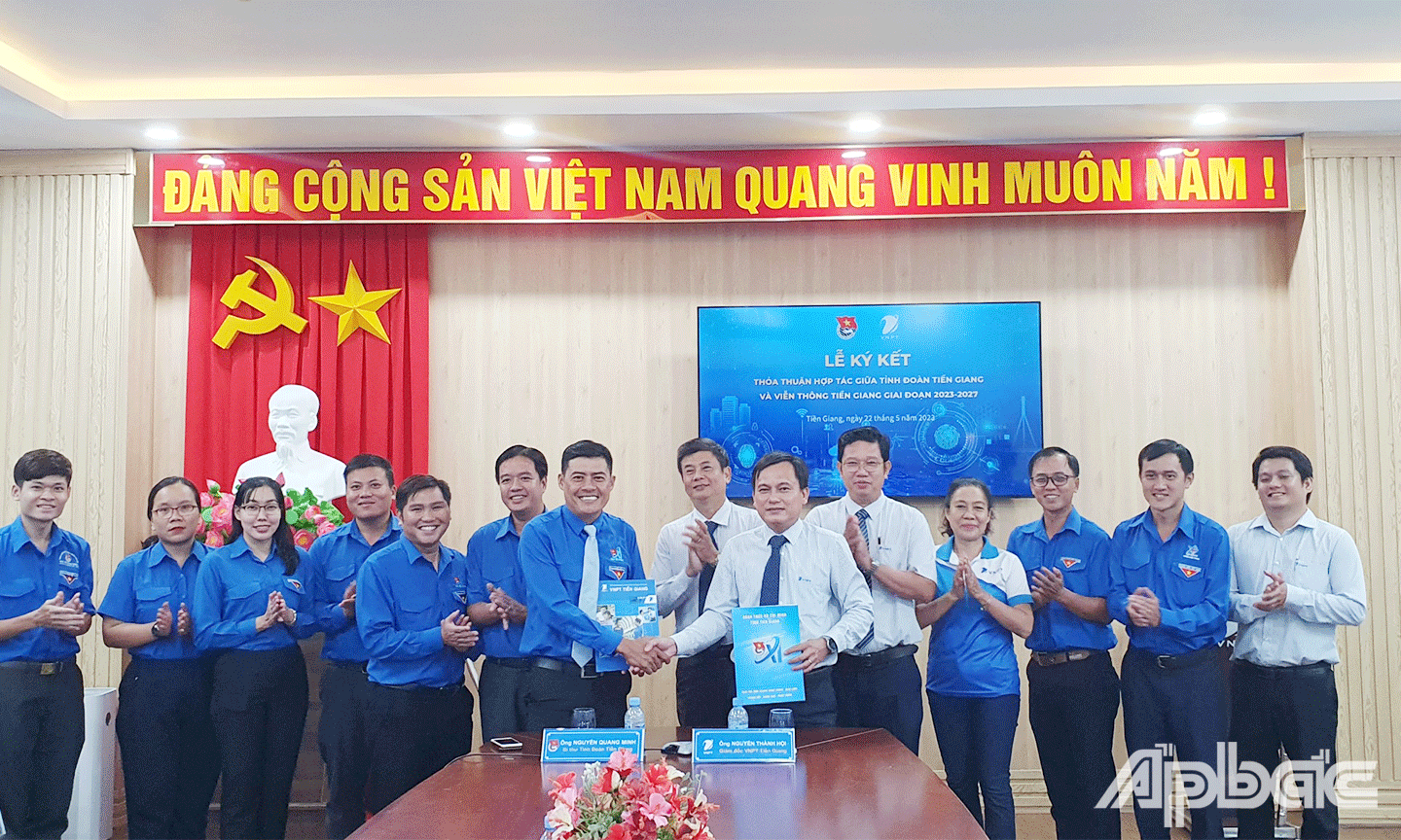 Lãnh đạo Tỉnh đoàn Tiền Giang và VNPT tỉnh ký kết thoả thuận hợp tác, giai đoạn 2023-2027.