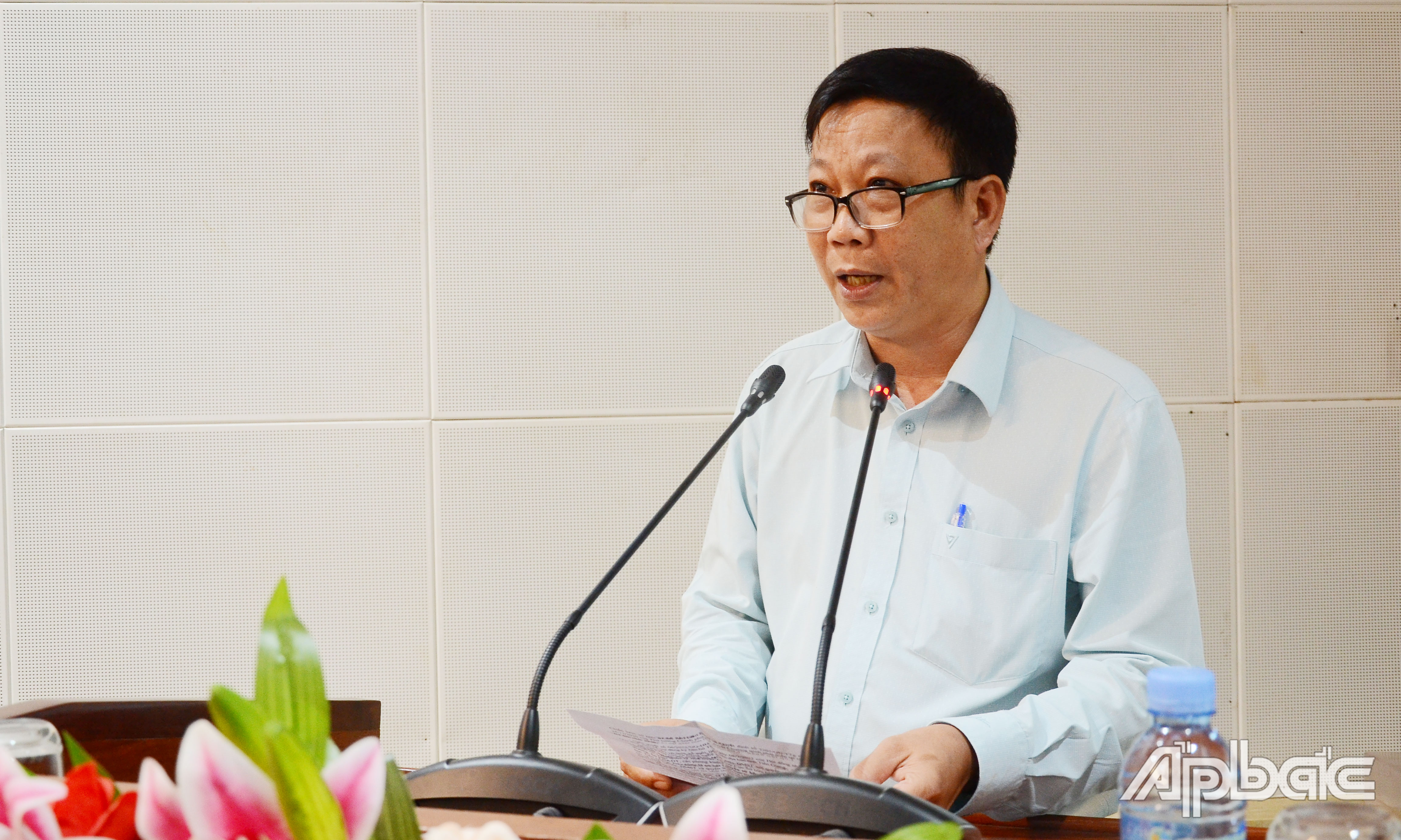 Phó Giám đốc Sở KH&CN tỉnh Tiền Giang Lê Quang Khôi phát biểu khai mạc lớp tập huấn.