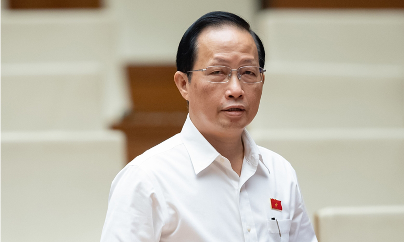 Đại biểu Nguyễn Trúc Sơn (tỉnh Bến Tre) phát biểu tại Hội trường Quốc hội chiều 1/6. Ảnh: QH