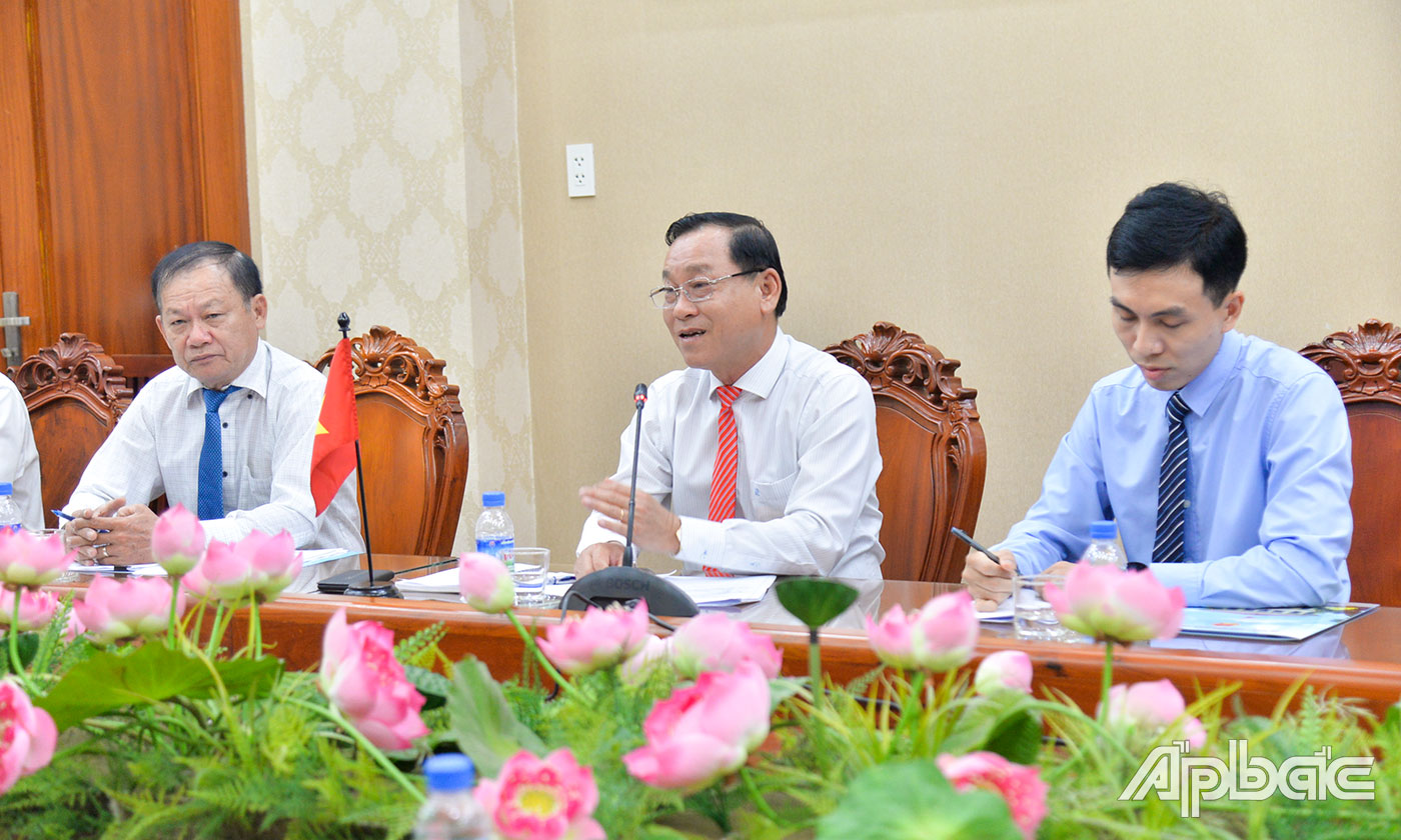 Đồng chí Nguyễn Văn Vĩnh gửi lời cảm ơn đến Ấn Độ trong thời gian qua đã quan tâm hỗ trợ các dự án giáo dục tại Tiền Giang.