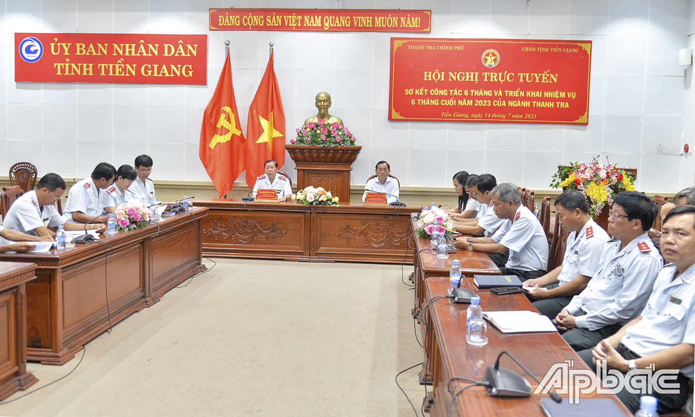 Quang cảnh tại điểm cầu Tiền Giang.