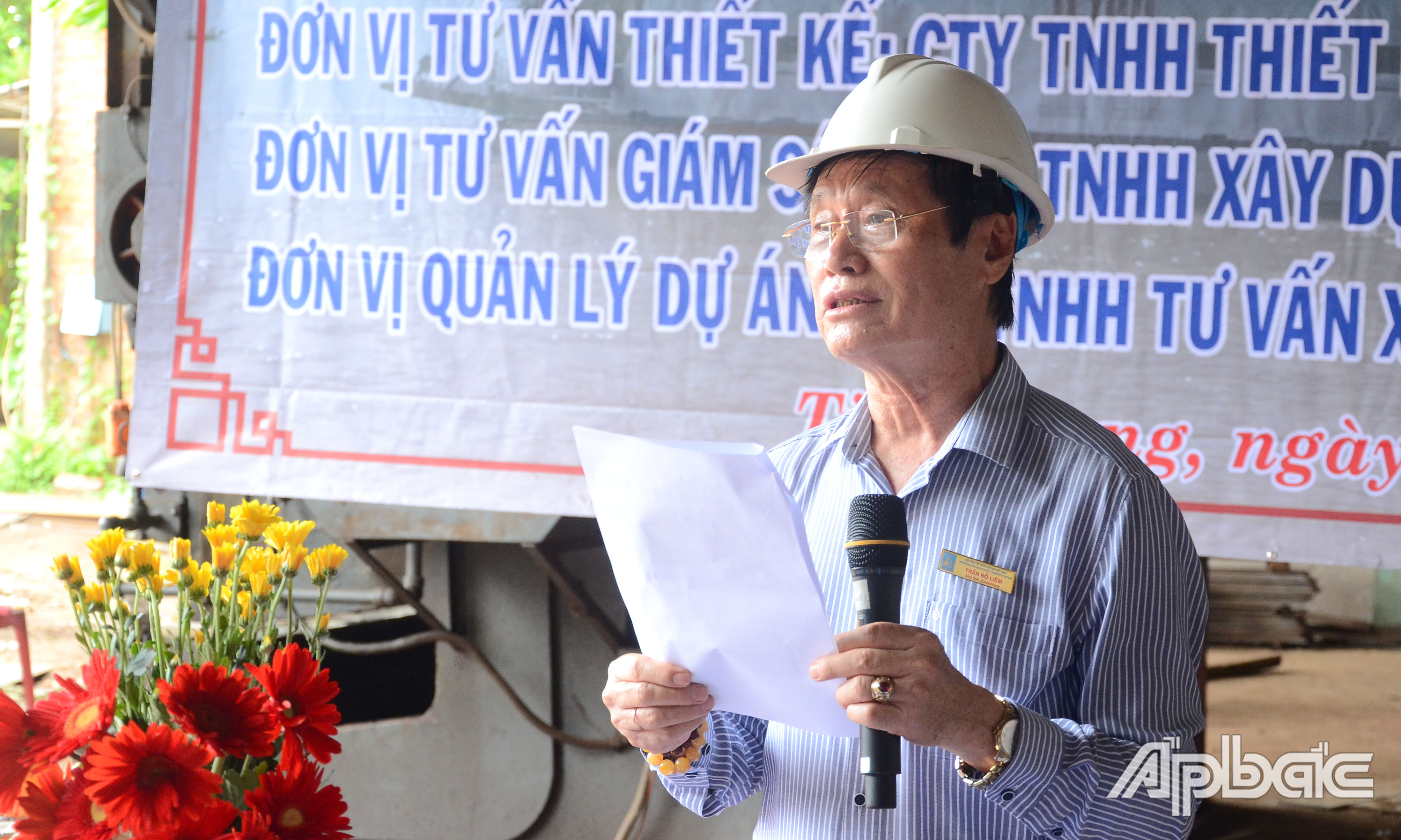 Ông Trần Đỗ Liêm phát biểu tại Lễ khởi công.