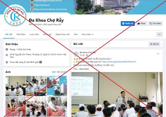 Hình ảnh giả mạo thông tin bác sĩ Bệnh viện Chợ Rẫy.