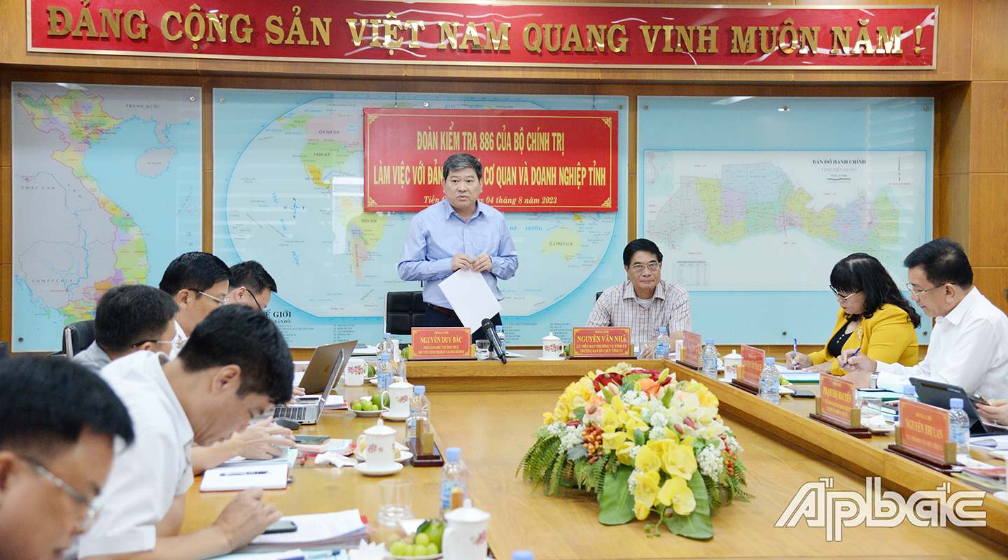 đồng chí Nguyễn Duy Bắc, Phó Giám đốc Học viện Chính trị Quốc gia Hồ Chí Minh, phó trưởng Đoàn kiểm tra 