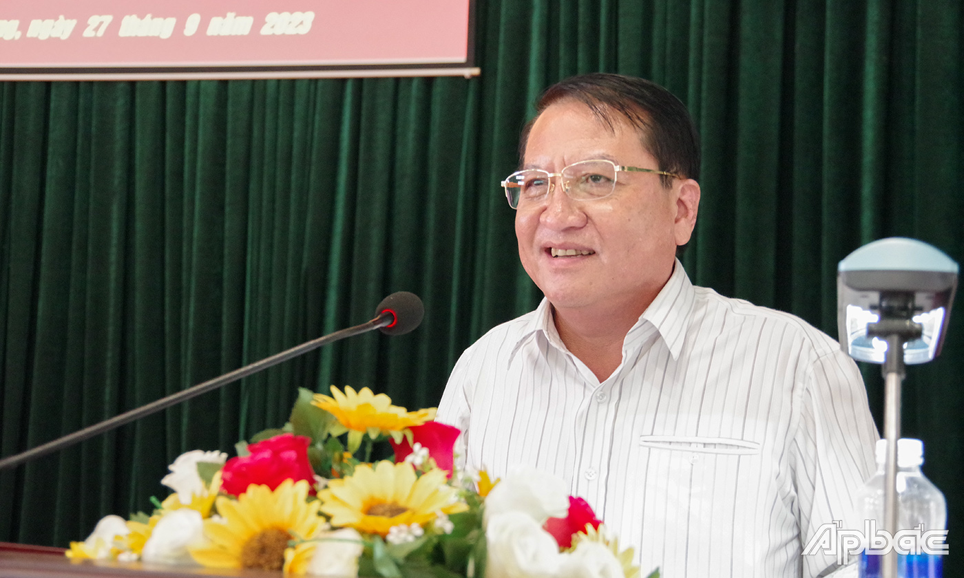 Đồng chí Phạm Văn Trọng, Phó Chủ tịch UBND tỉnh Tiền Giang phát biểu chỉ đạo tại hội nghị. 