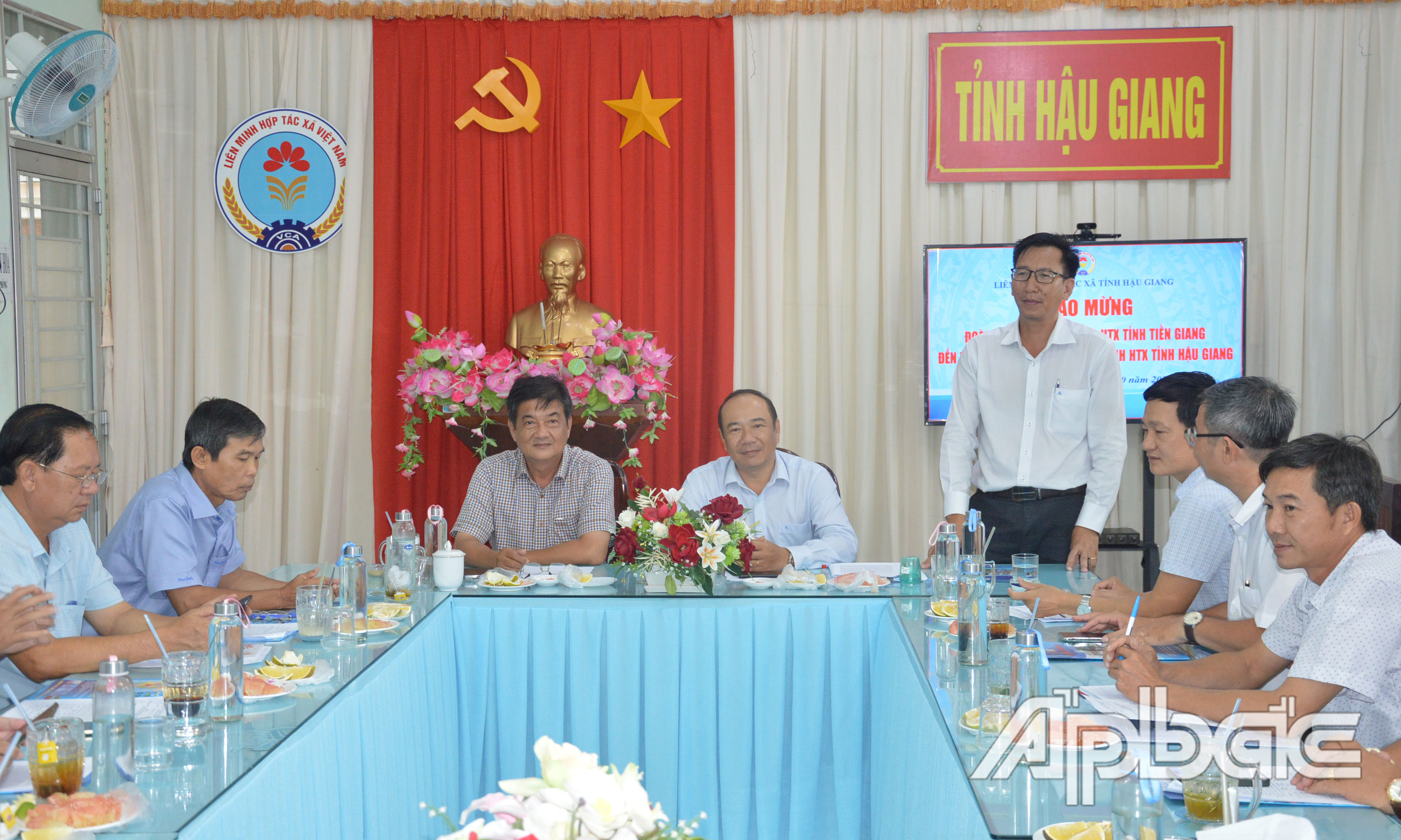 Giám đốc Sở Nông nghiệp & Phát triển nông thôn tỉnh Hậu Giang phát biểu tại buổi làm việc.