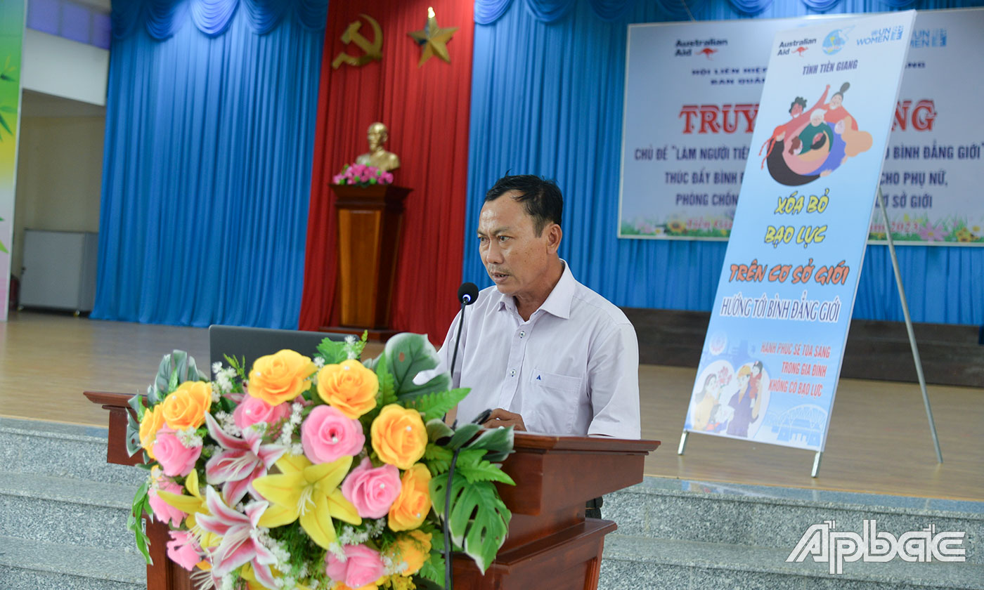 Anh Trần Văn Xuân chia sẻ câu chuyện thực tế về gia đình trong việc thực hiện bình đẳng giới. 