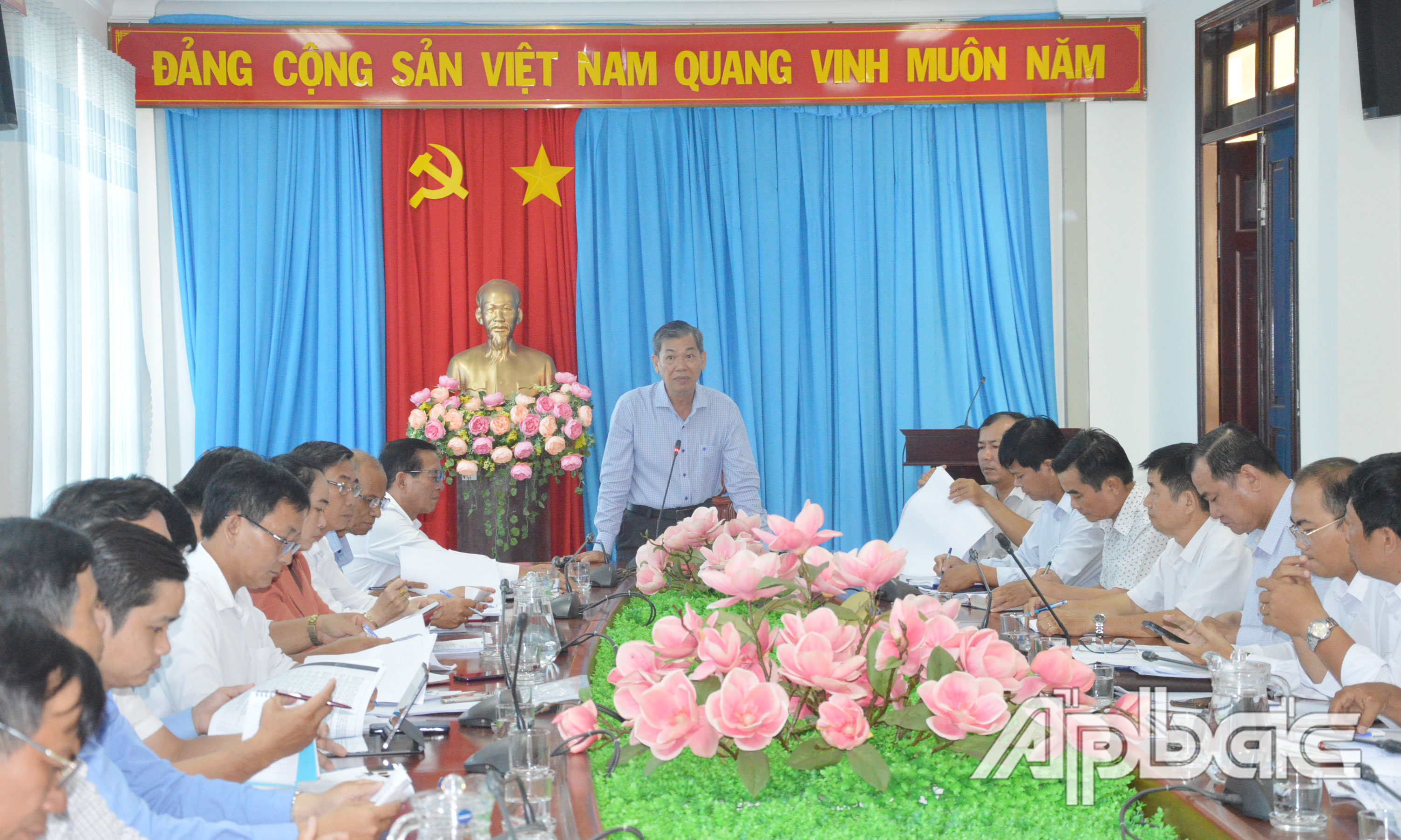 Đồng chí Nguyễn Văn Mẫn phát biểu kết luận buổi làm việc.