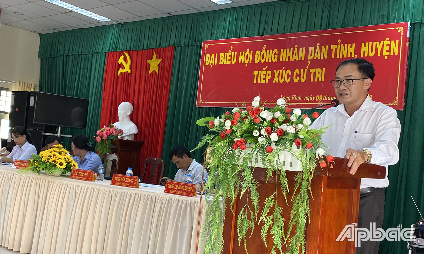 Lãnh đạo huyện Gò Công Tây trả lời các vấn đề cử tri phản ánh kiến nghị