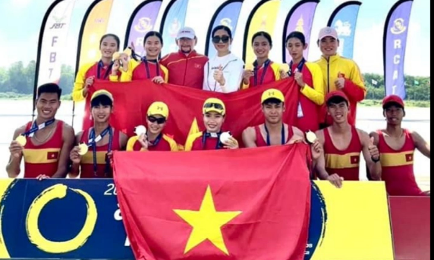 Rowing Việt Nam đã xếp nhất toàn đoàn ở giải thiếu niên, U23 châu Á 2023. Ảnh: MINH MINH