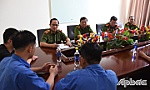 Thiếu tướng Huỳnh Thới An kiểm tra hiện trường vụ cháy tại Công ty TNHH Thực nghiệm dệt Kangna