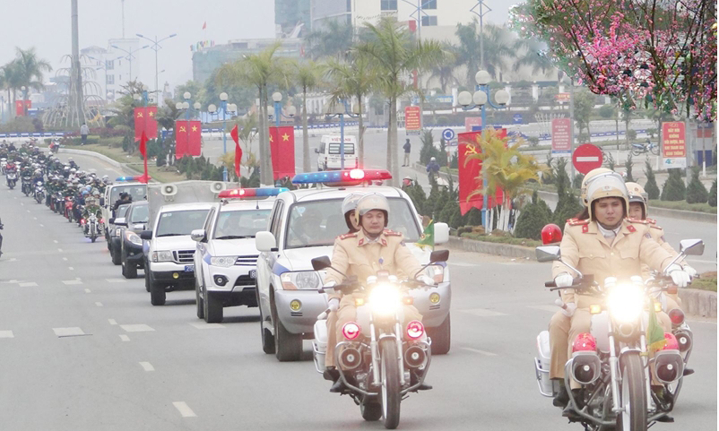 Ra quân tăng cường bảo đảm trật tự, an toàn giao thông trong dịp Tết Nguyên Đán Giáp Thìn 2024. 
