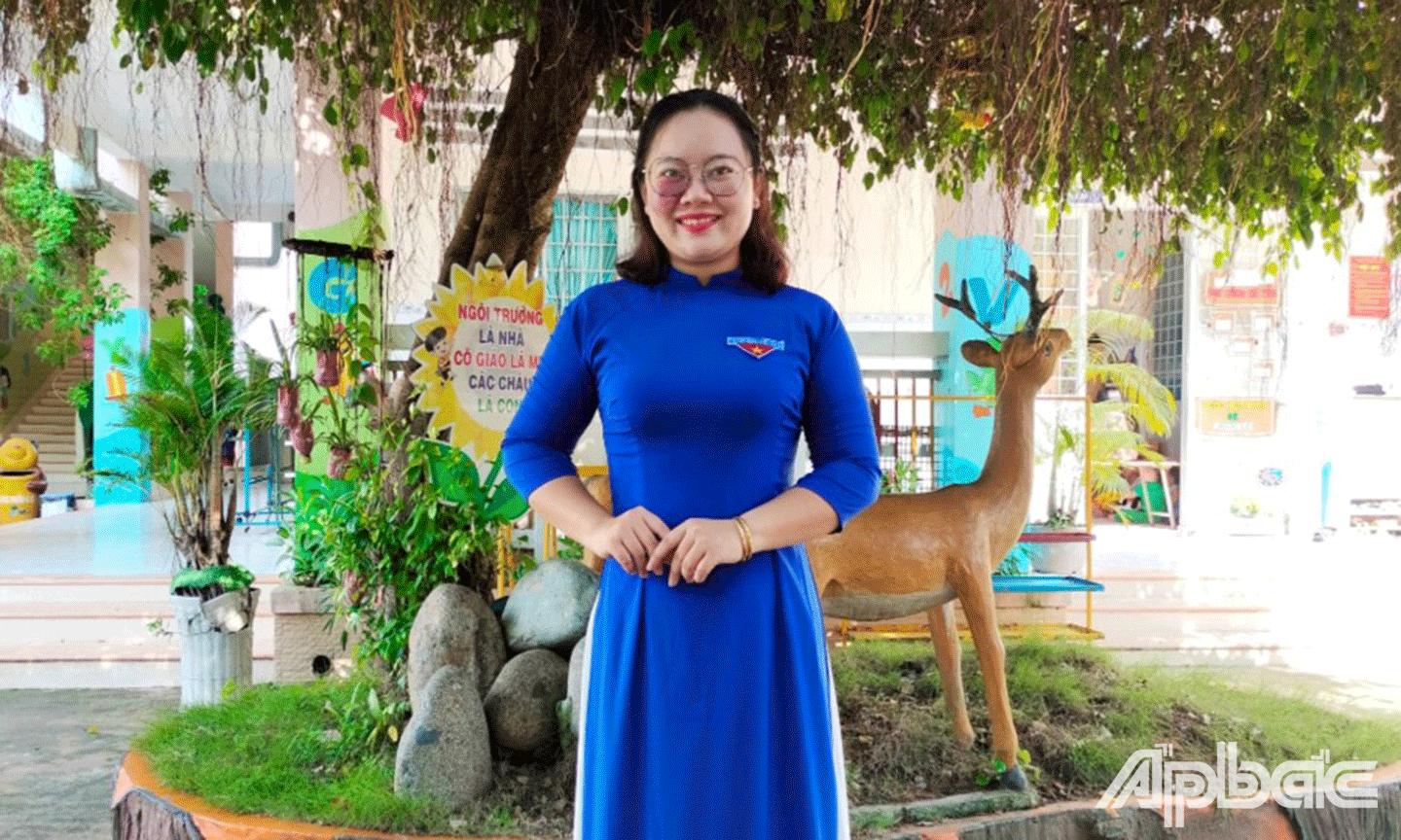 Đồng chí Nguyễn Ngọc Hảo Bí thư Chi đoàn Trường Mần non Tân Tây, xã Tân Tây, huyện Gò Công Đông, tỉnh Tiền Giang 