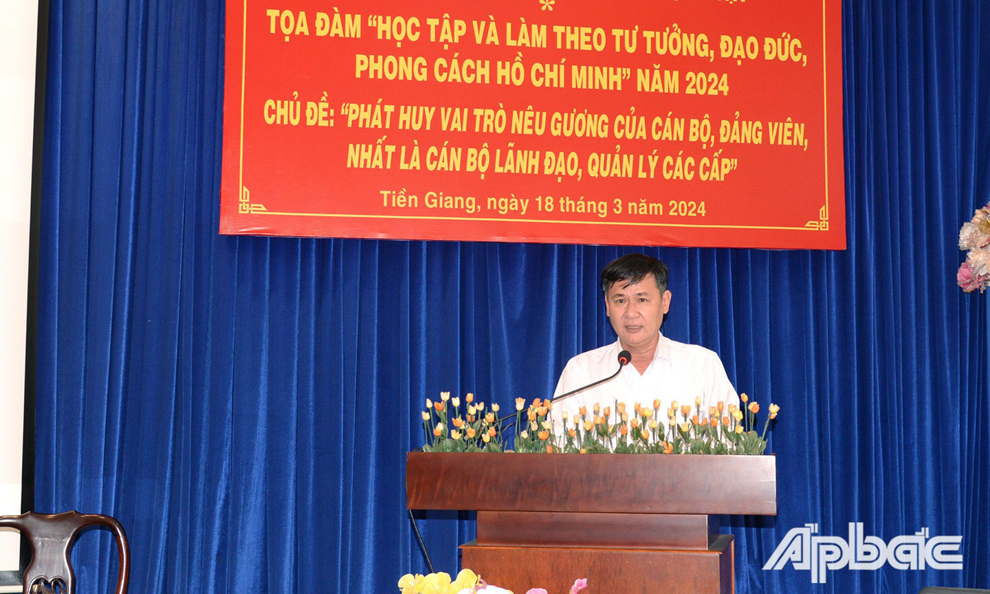 Đồng chí Võ Thanh Nhơn, Bí thư Đảng ủyTTKSBT, phát biểu