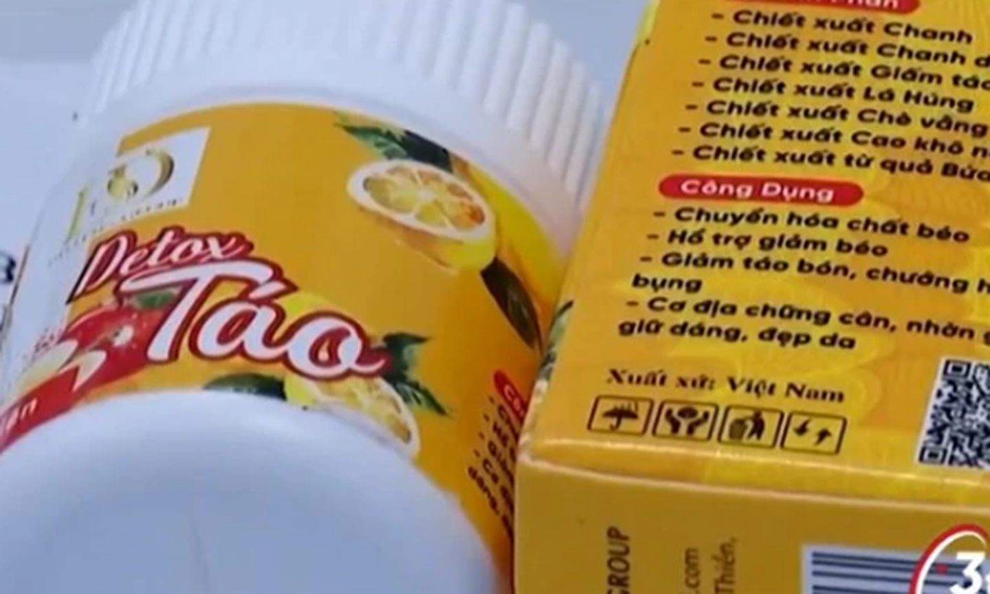 Hình ảnh sản phẩm Detox Táo có chứa chất cấm Sibutramine do Cục An toàn thực phẩm công bố.