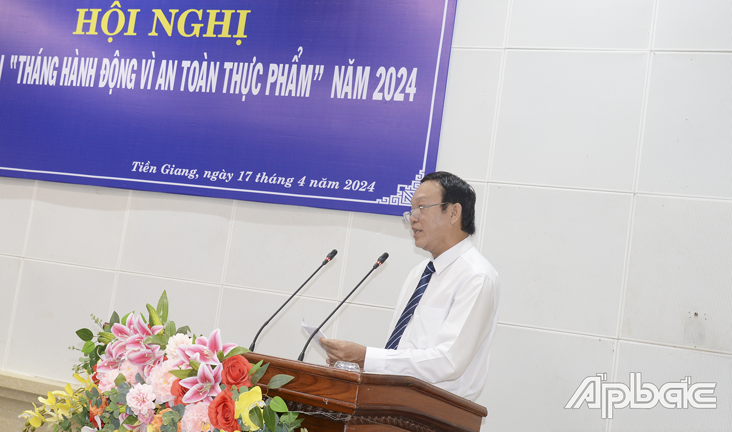 Tiến sĩ Nguyễn Văn Dương, Giám đốc Sở Y tế phát biểu phát động Tháng hành động vì an toàn thực phẩm năm 2024