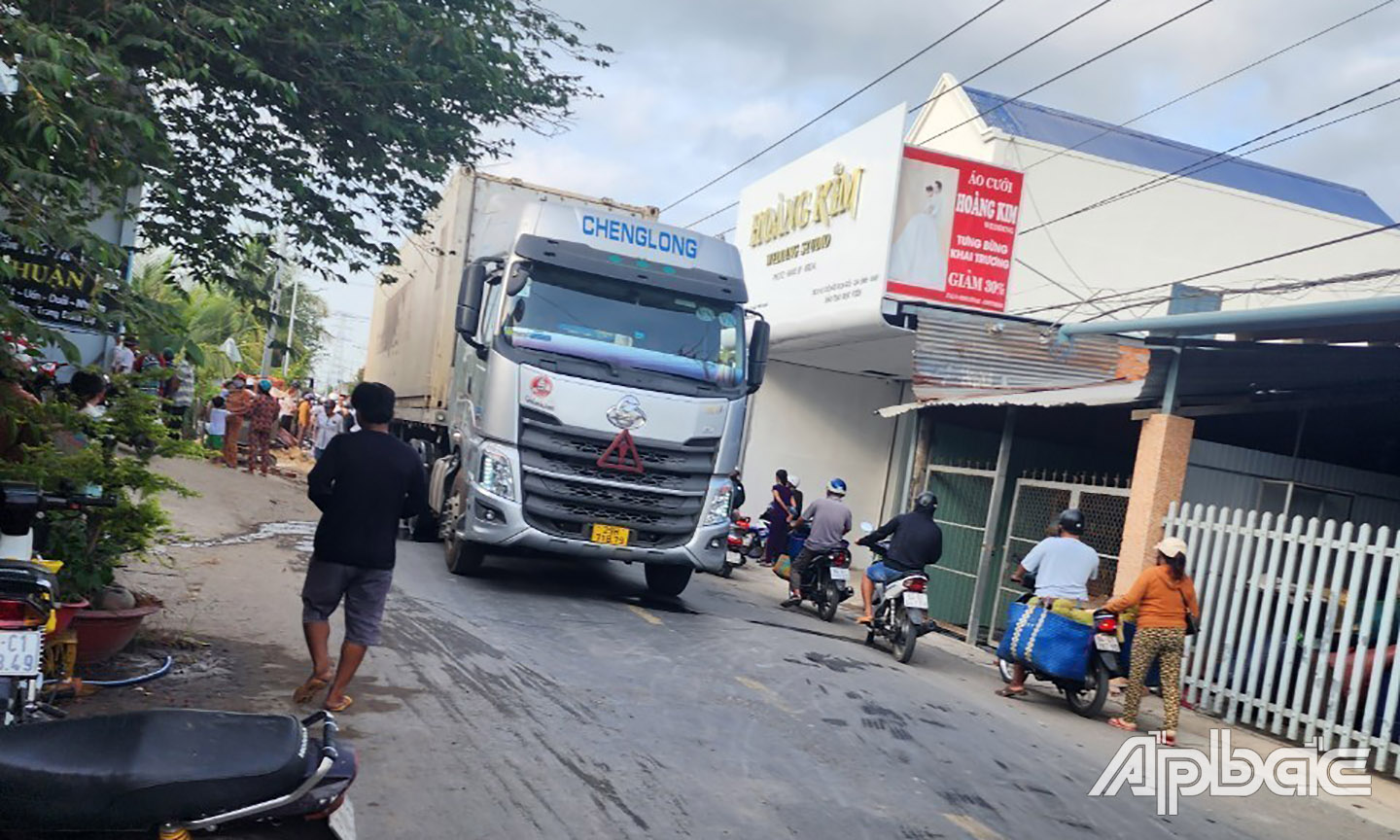 Hiện trường vụ tai nạn giao thông.