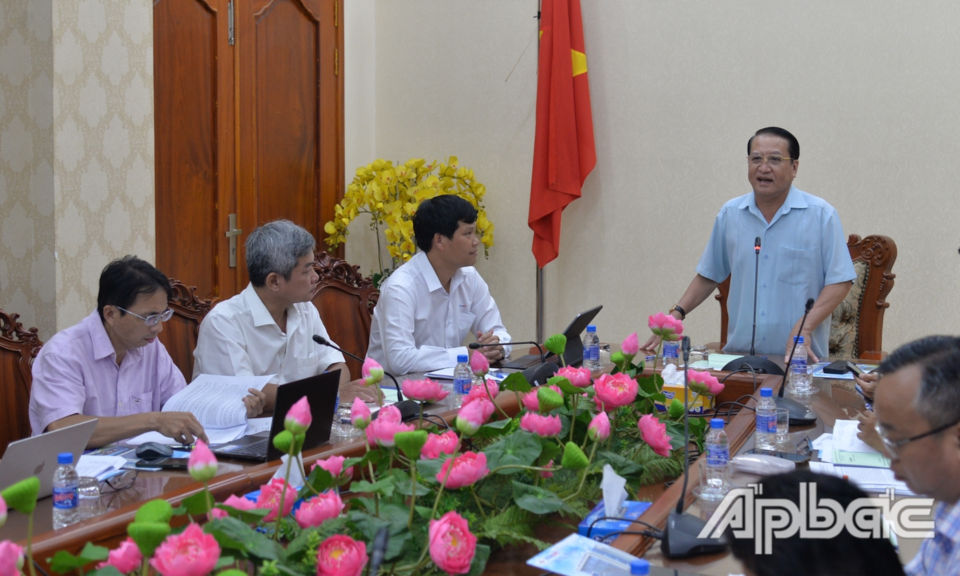 Đồng chí Phạm Văn Trọng phát biểu tại buổi làm việc.