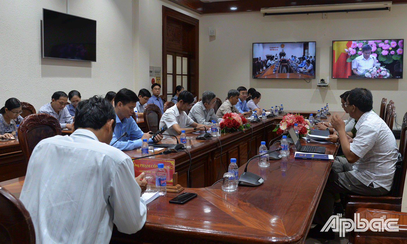 Quang cảnh tại điểm cầu Tiền Giang.