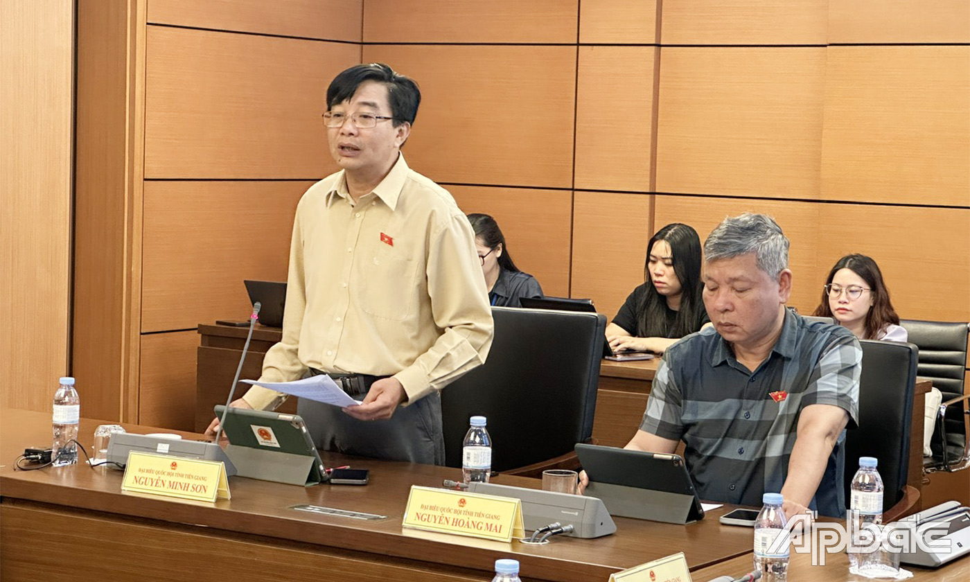 Đại biểu Nguyễn Minh Sơn phát biểu ý kiến tại phiên thảo luận tổ