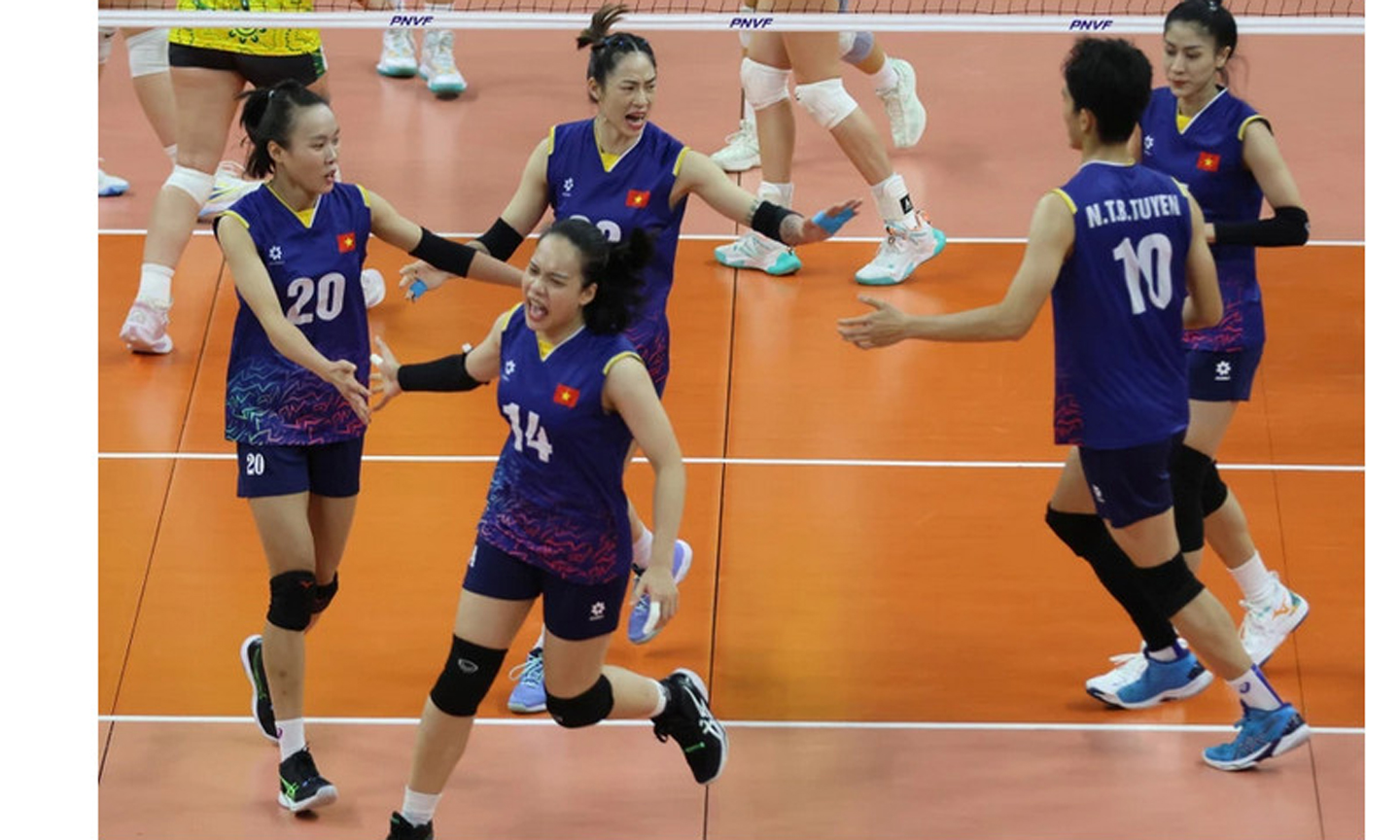 Các cô gái Việt Nam tiến vào chung kết AVC Challenge Cup 2024. (Ảnh: AVC)