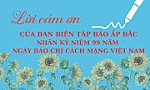 Lời cảm ơn của Báo Ấp Bắc