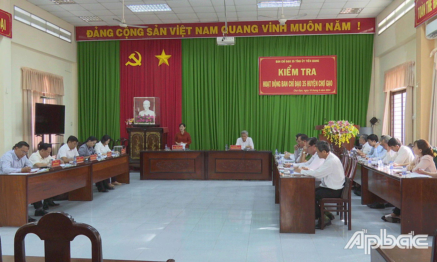 Đồng chí Châu Thị Mỹ Phương phát biểu tại buổi làm việc.