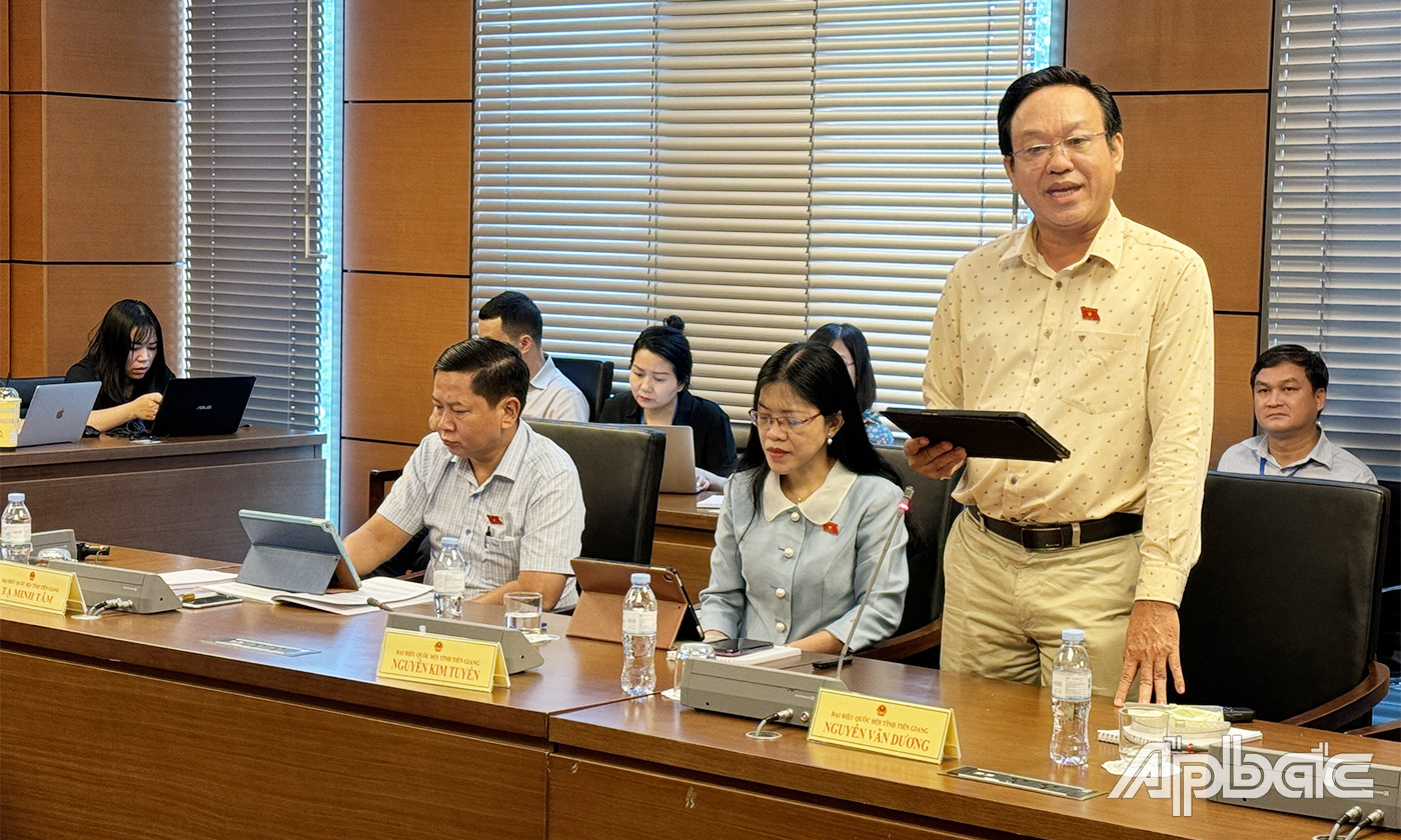 Đại biểu Nguyễn Văn Dương phát biểu ý kiến thảo luận tại tổ