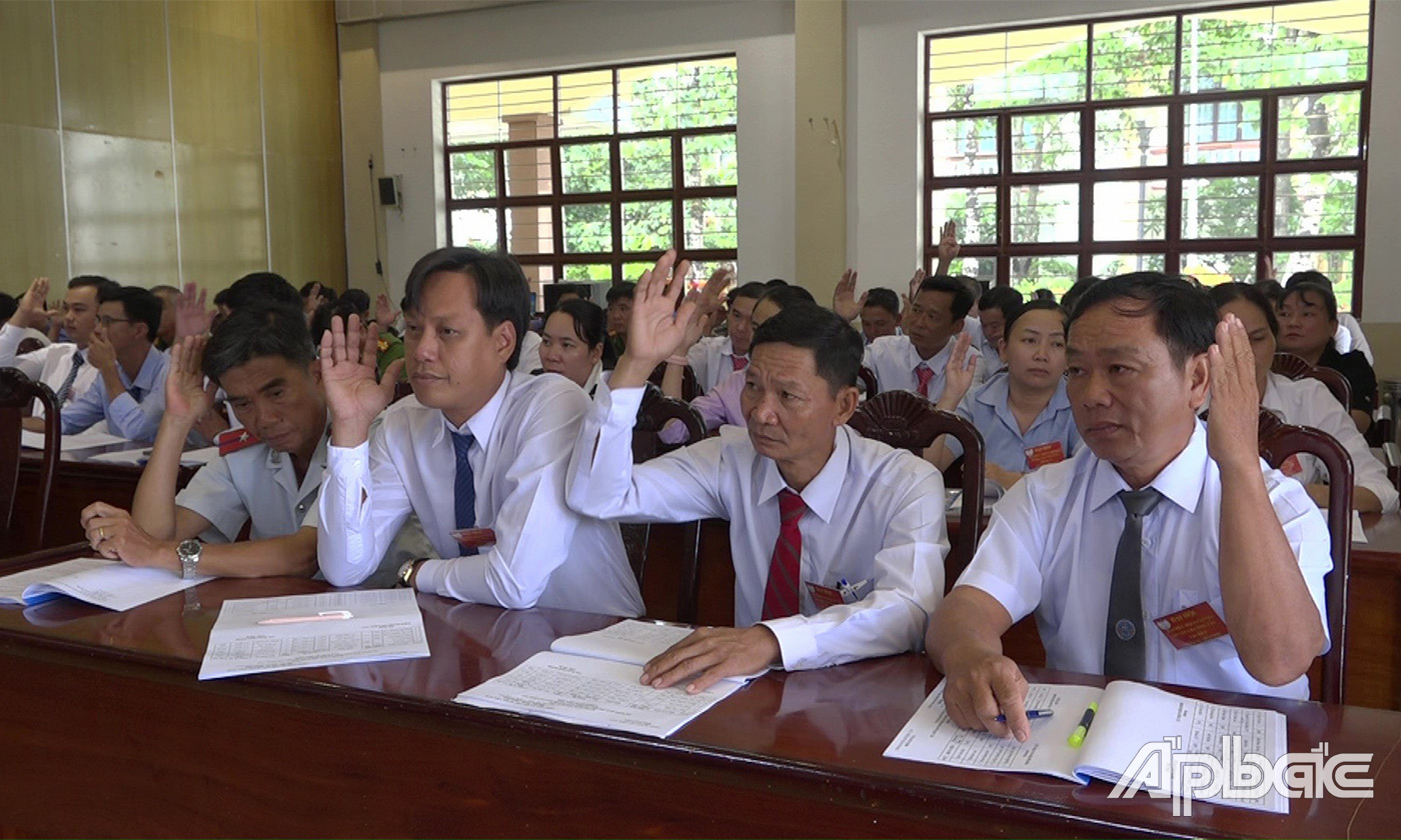 Đại biểu biểu quyết tại Đại hội