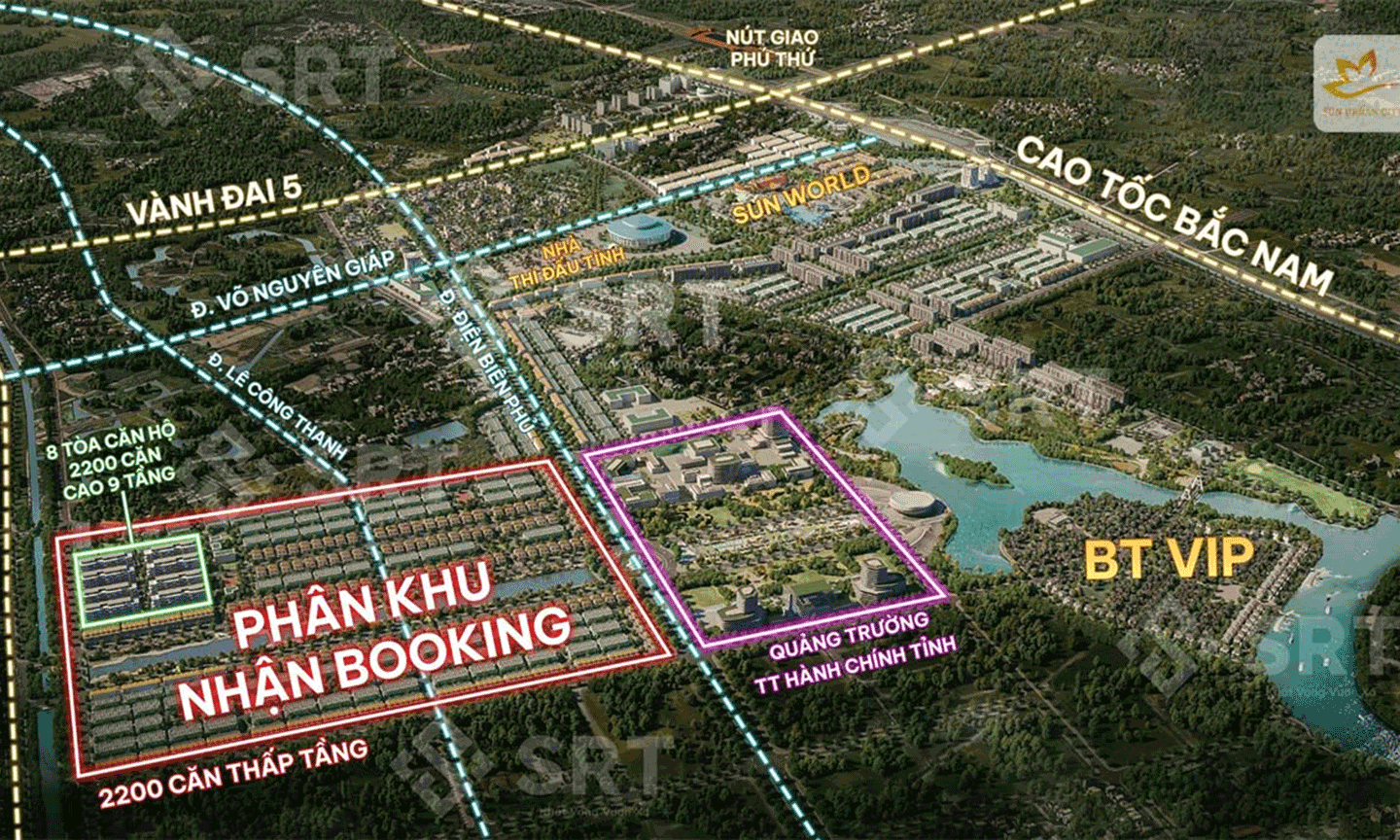 Vị trí phân khu mở bán giai đoạn 1 .