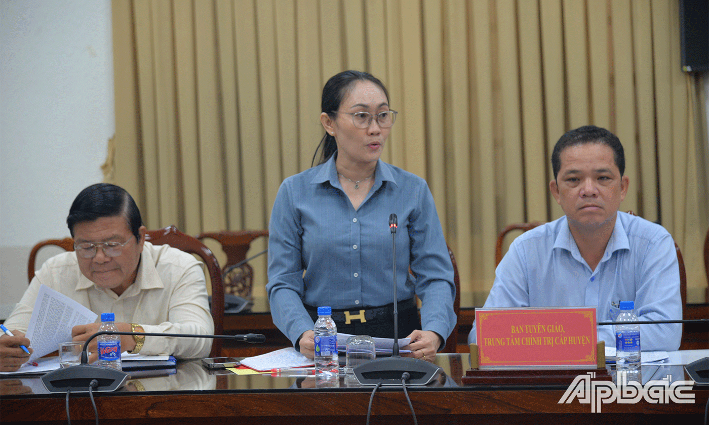Đại biểu phát biểu tại buổi làm việc.