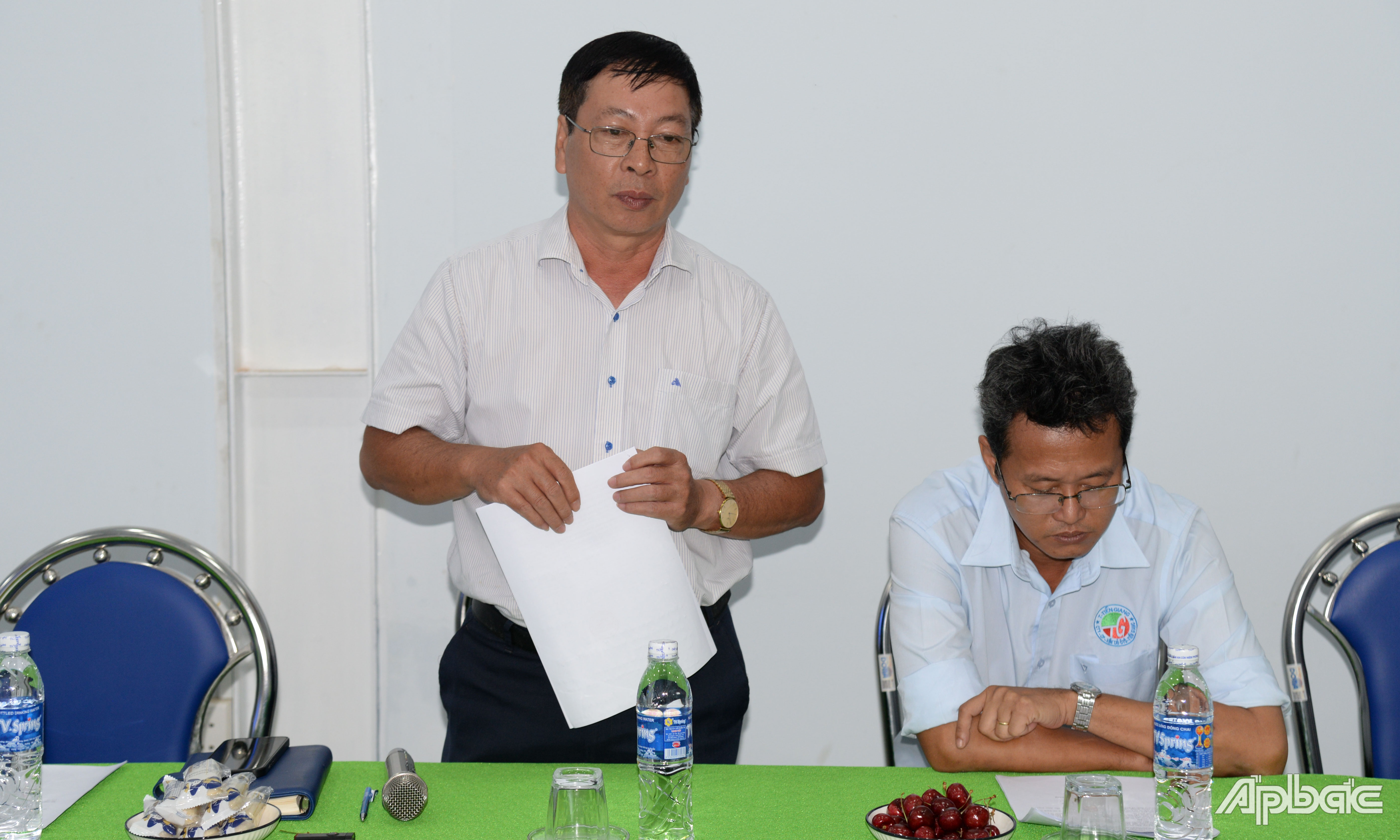Phó Giám đốc Sở Giao thông Vận tải Nguyễn Hồng Thanh phát biểu tại buổi làm việc.