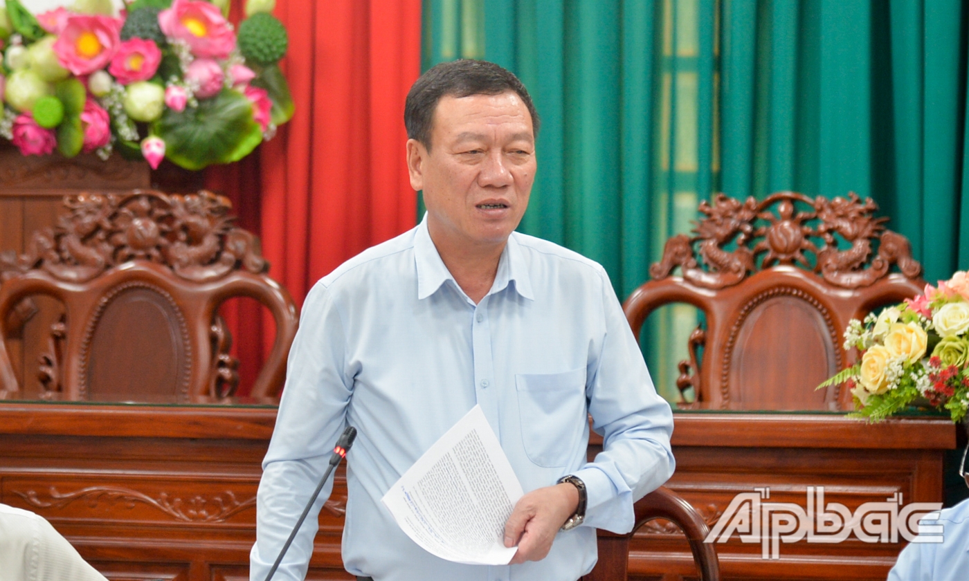 Đồng chí Đoàn Hồng Phong đánh giá cao Ban Thường vụ Tỉnh ủy Tiền Giang đã nghiêm túc triển khai Kế hoạch của Ban Chỉ đạo Trung ương về chương trình, kế hoạch kiểm tra.