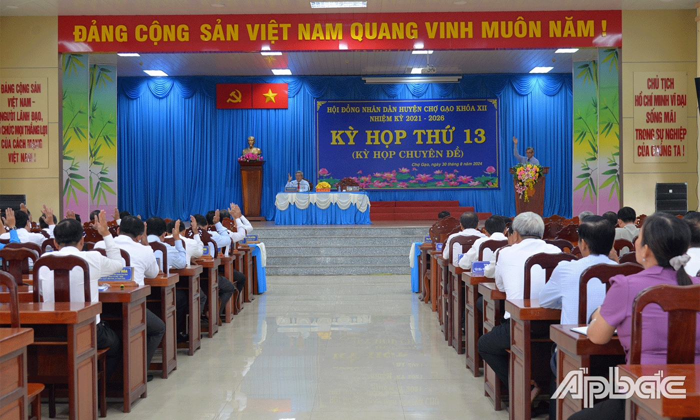 Đại biểu biểu quyết thông qua các Nghị quyết tại Kỳ họp.