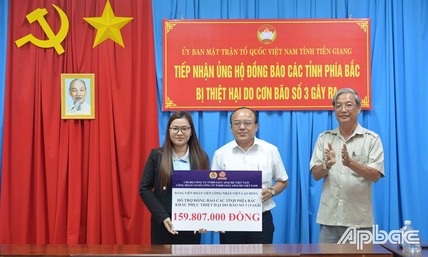 Công ty TNHH Giày Apache Việt Nam trao 159,807 triệu đồng.