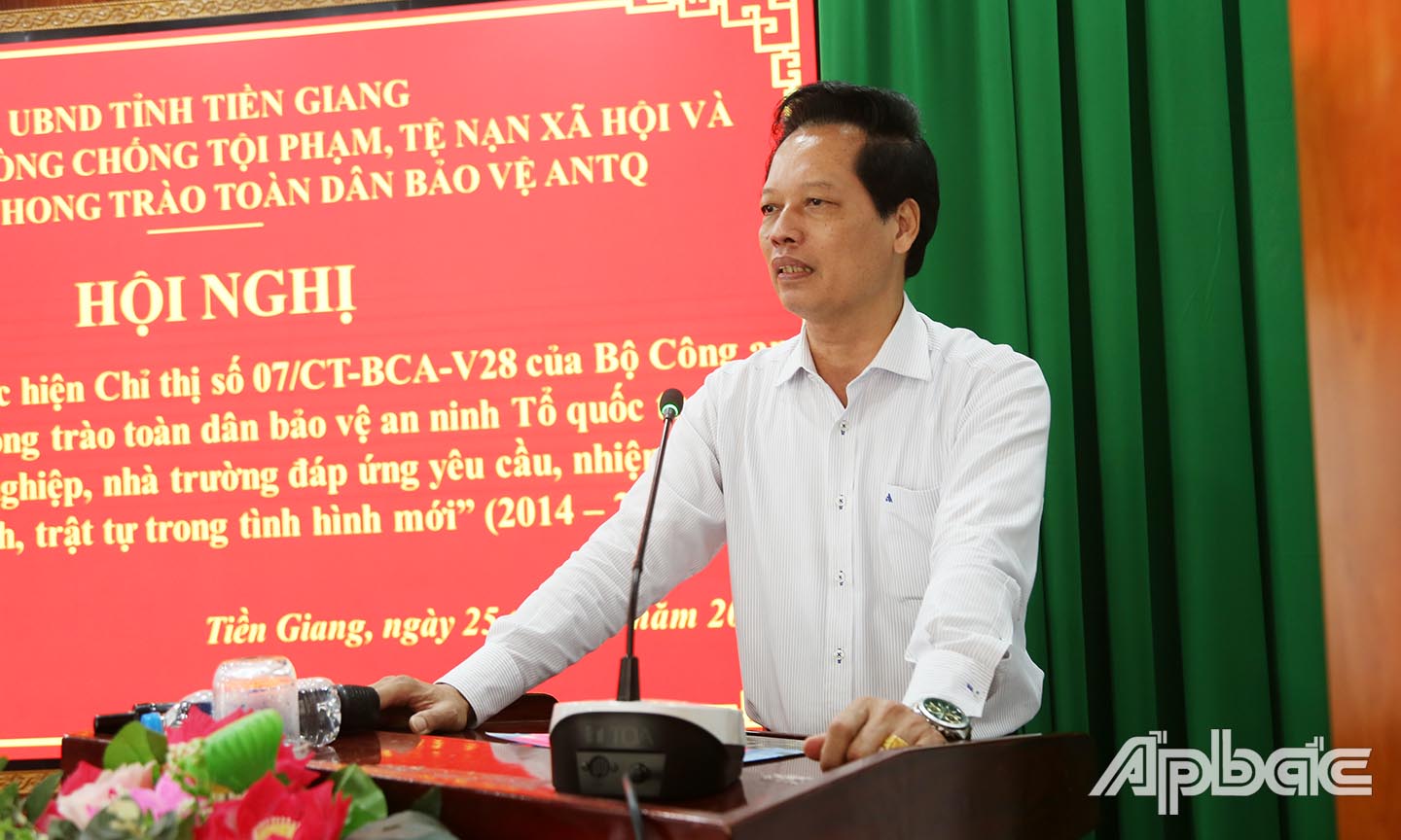 Phó Chủ tịch UBND tỉnh Nguyễn Thành Diệu phát biểu chỉ đạo.