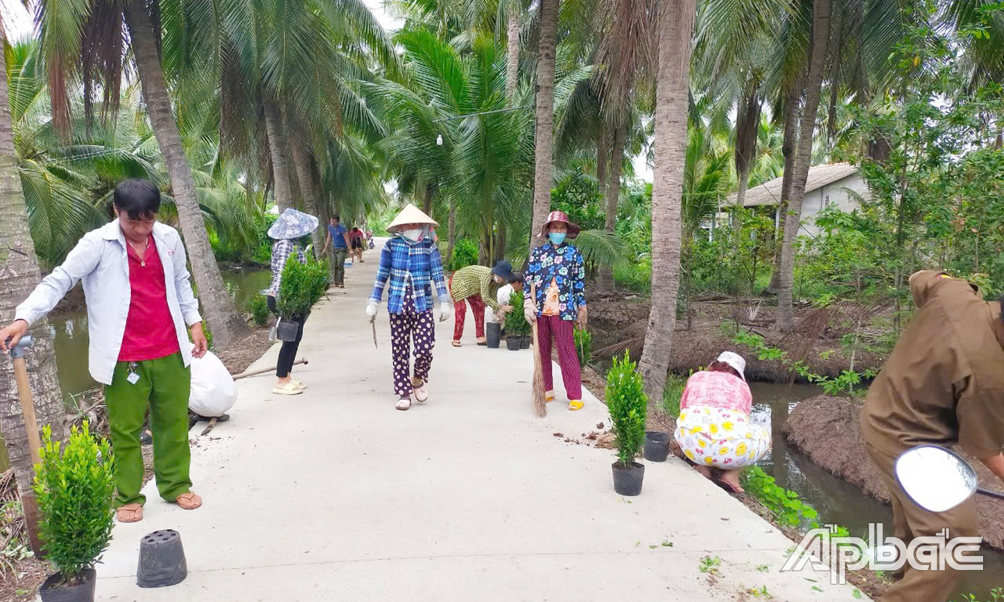 Các tổ chức đoàn thể xã hội ra quân cắt tỉa, trồng và chăm sóc cây xanh.