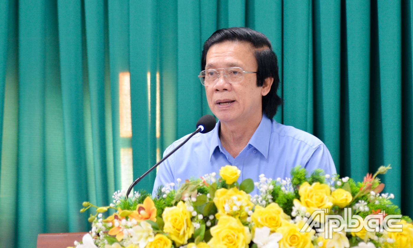 Đồng chí Nguyễn Văn Danh phát biểu tại buổi làm việc.