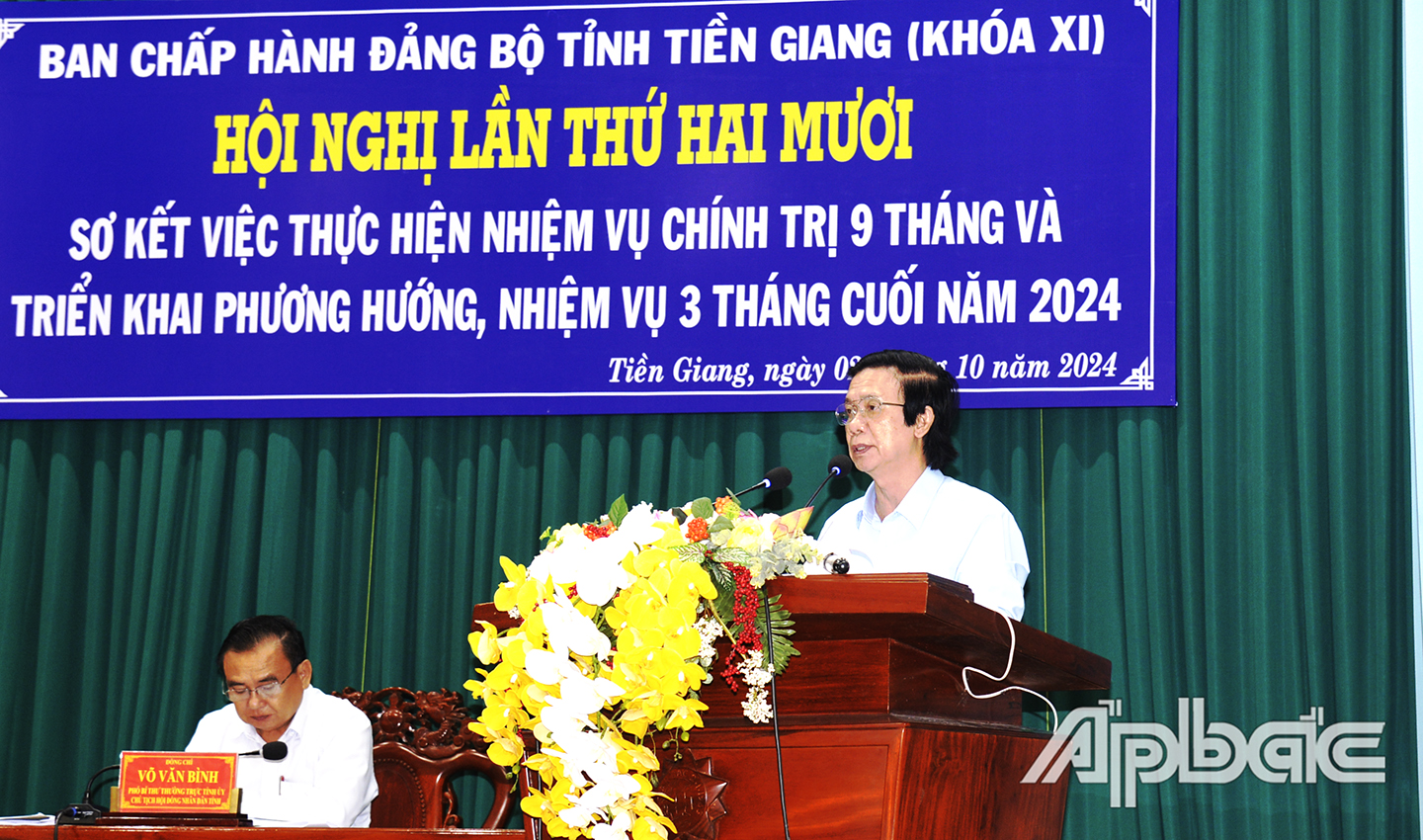 Đồng chí Nguyễn Văn Danh, Bí thư Tỉnh ủy chỉ đạo những nhiệm vụ trọng tâm thực hiện trong 3 tháng cuối năm 2024