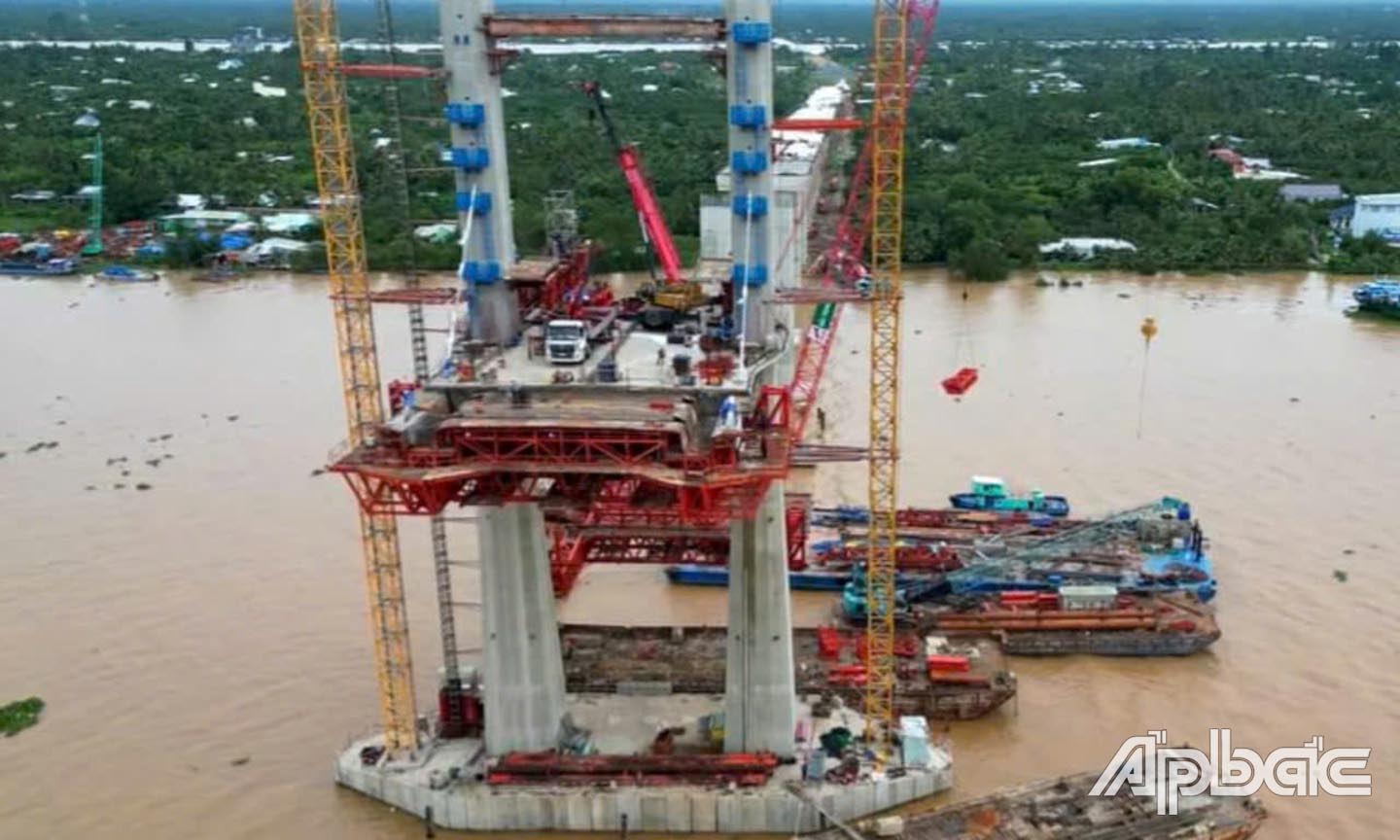 Cầu Rạch Miễu 2 đã và đang vượt tiến độ.