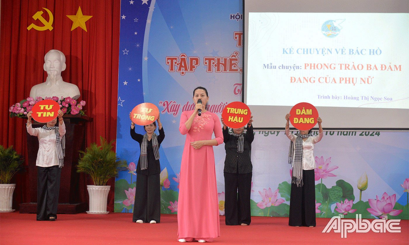 chị Hoàng Thị Ngọc Soa kể mẫu chuyện: Bác đến thăm và nói chuyện với Đại hội “Ba đảm đang” của phụ nữ Thủ đô
