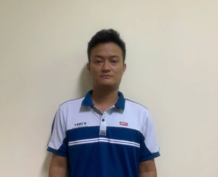 Khúc Văn Hiếu tại cơ quan công an.