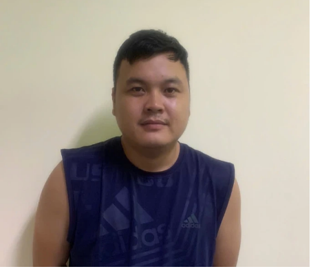 Nguyễn Thành Tài tại cơ quan công an.