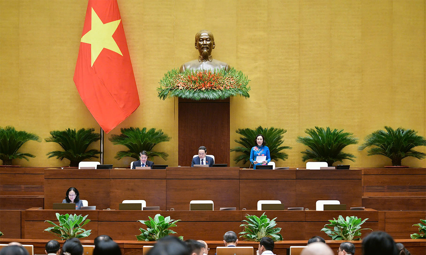 Phó Chủ tịch Quốc hội Nguyễn Thị Thanh phát biểu kết thúc phiên họp