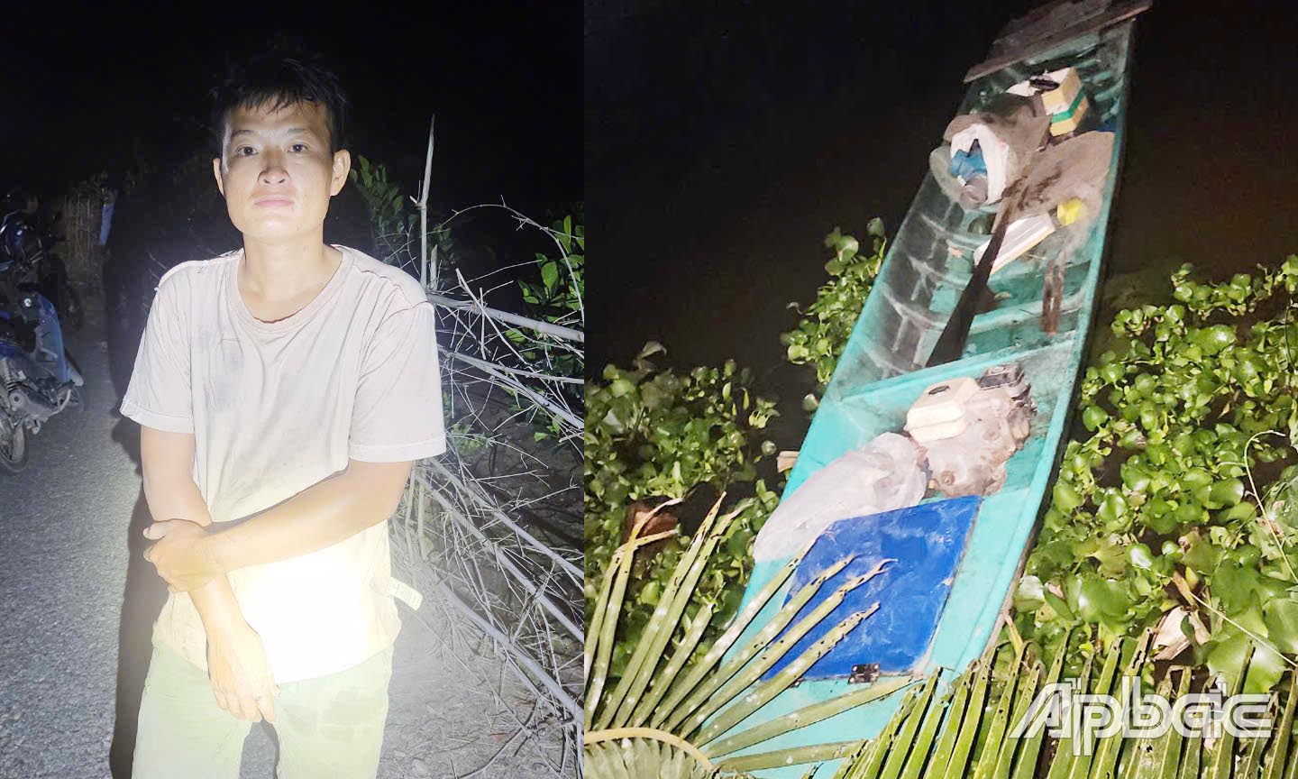Đối tượng và tang vật thu giữ.