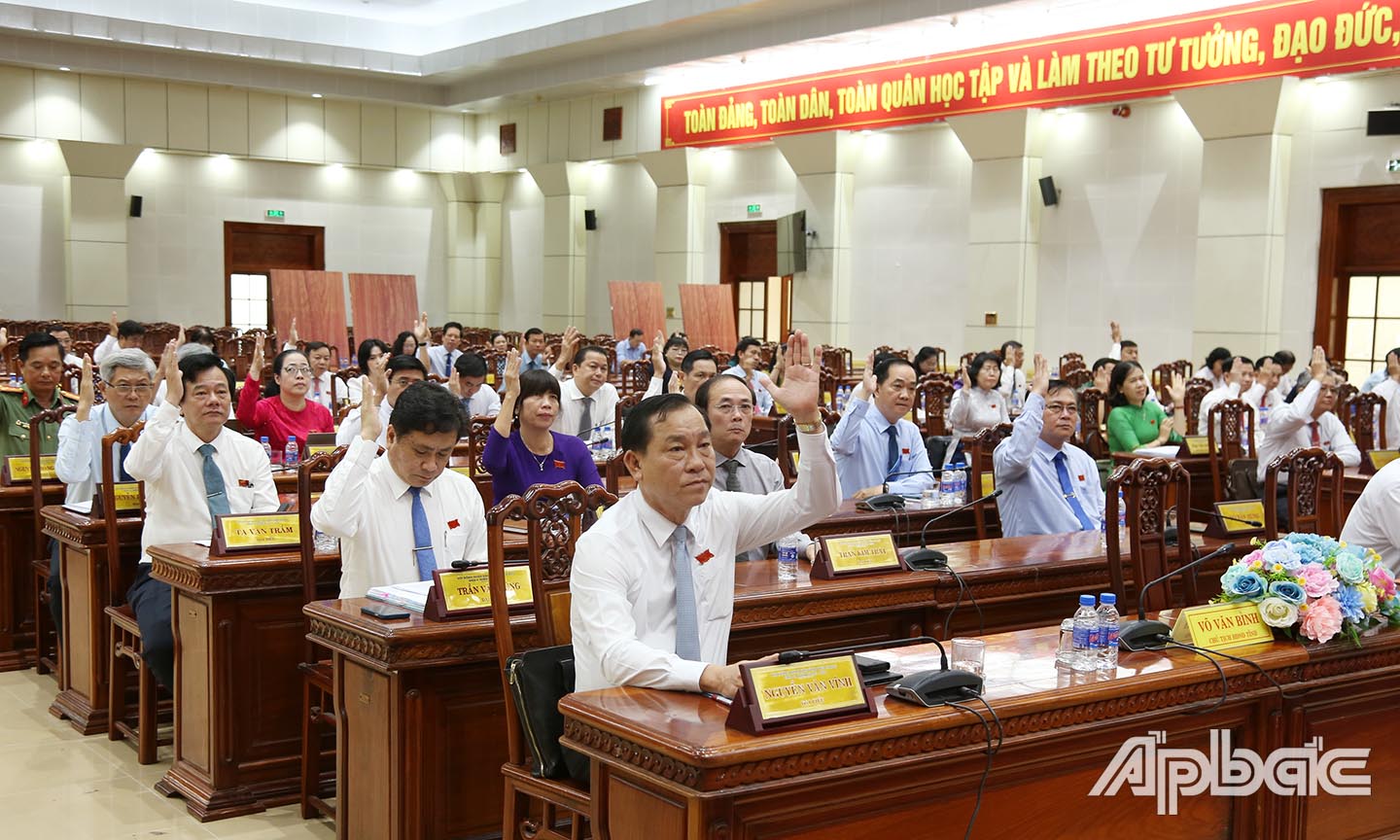Đại biểu biểu quyết thông qua nghị quyết
