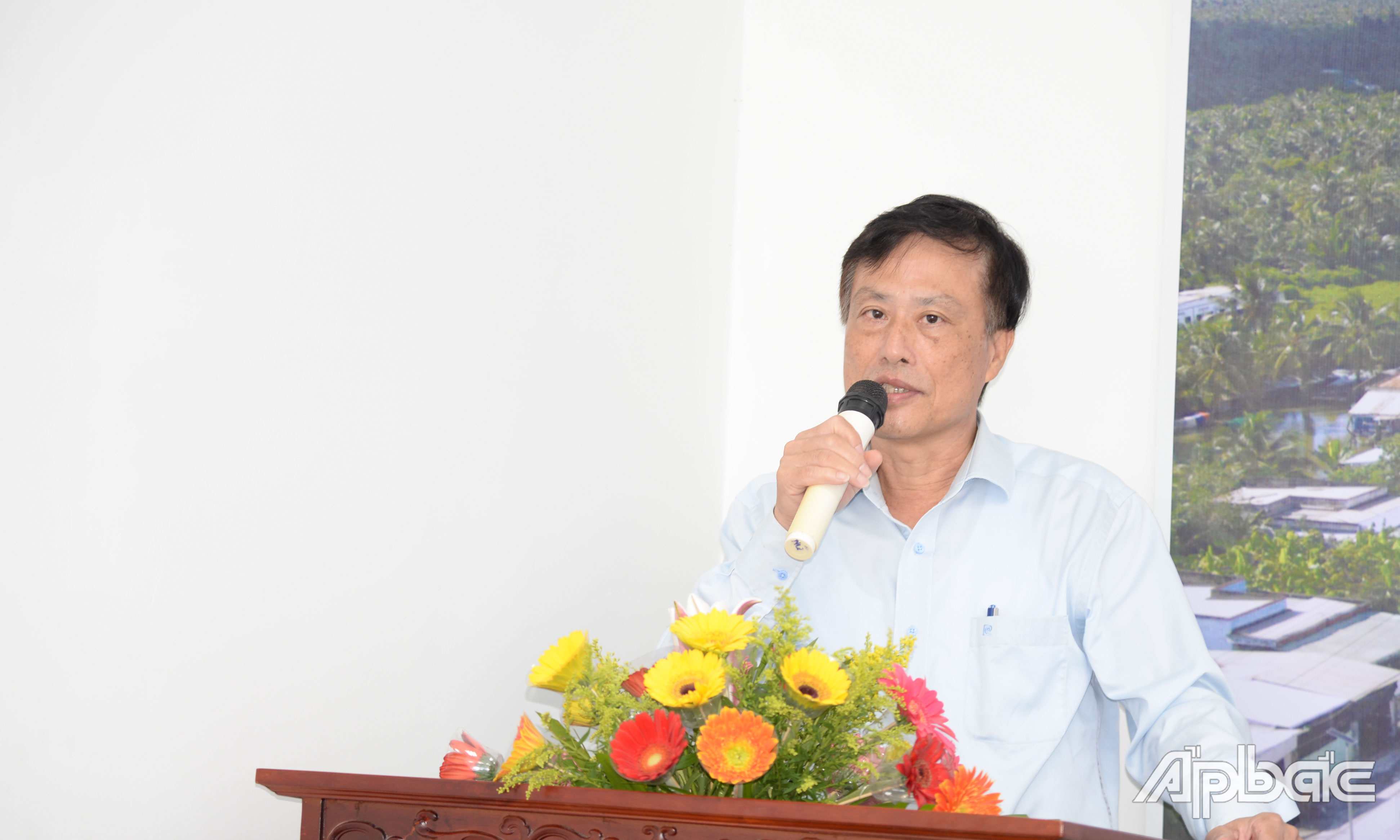 Phó Cục trưởng Cục Quản lý xây dựng công trình Vũ Viết Hưng phát biểu Lễ bàn giao.