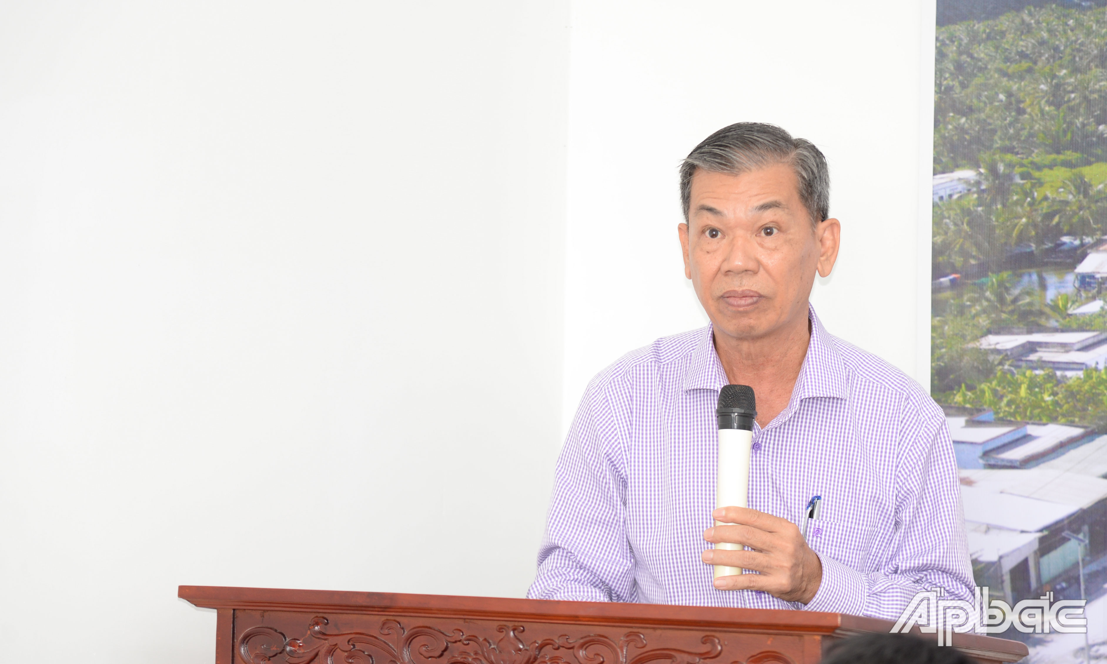 Giám đốc Sở NN&PTNT tỉnh Tiền Giang Nguyễn Văn Mẫn phát biểu tại Lễ bàn giao.