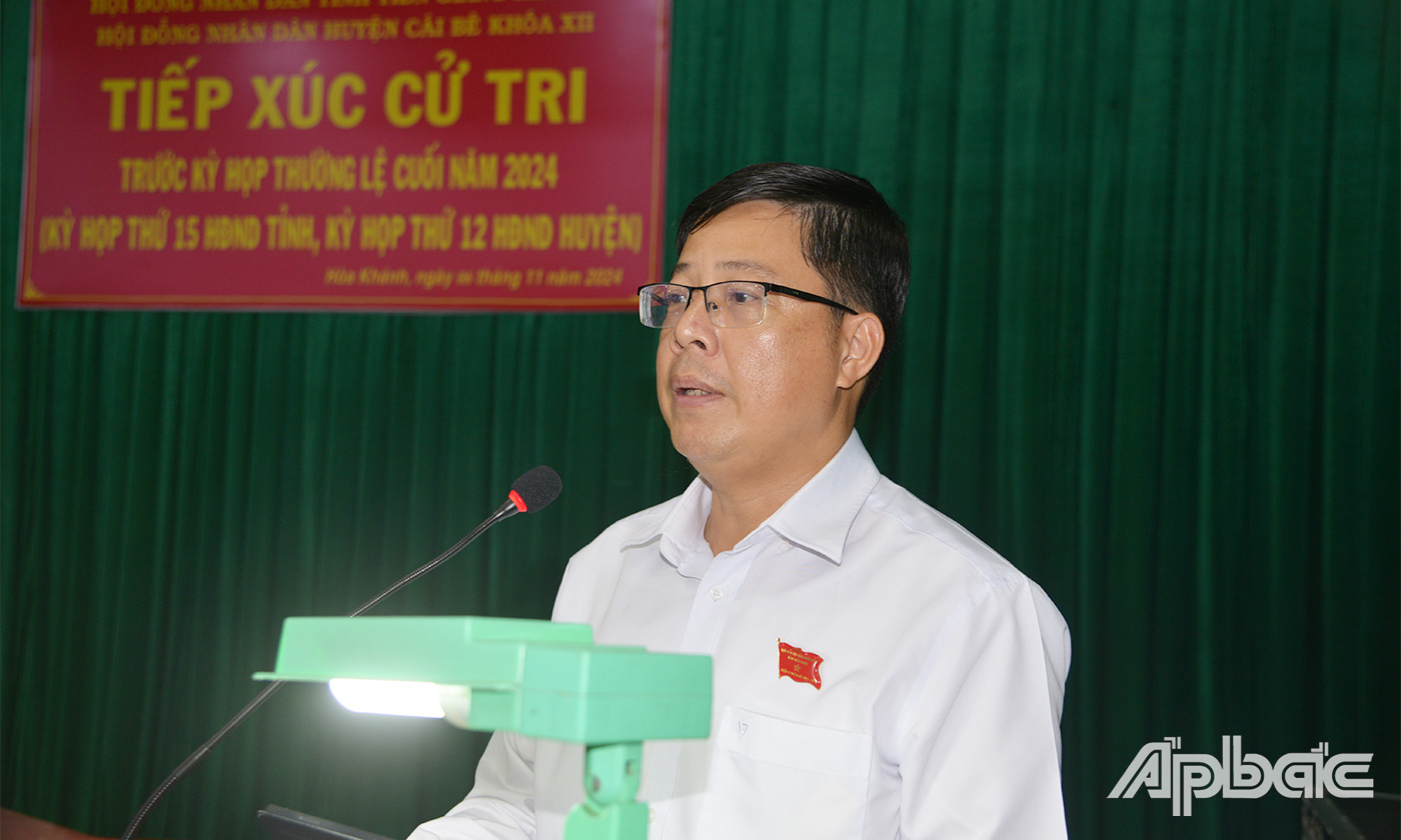 Đồng chí Trần Thanh Nguyên phát biểu tại buổi tiếp xúc